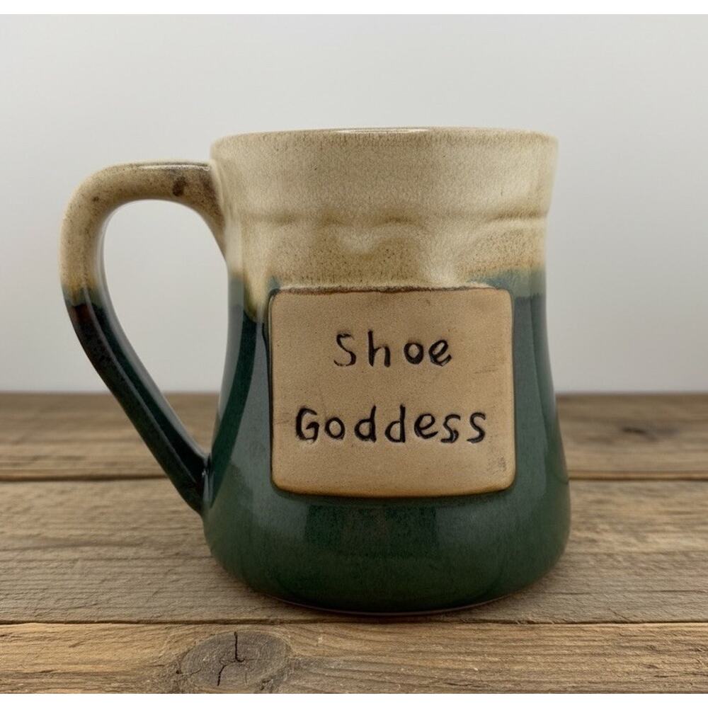 WCL Shoe Goddess Coffee Mug Funny Gift Ceramic Green Tan Dishwasher Safe Cup
